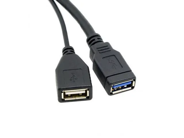 Alt view image 2 of 6 - Black USB 3.0 Male to Dual USB Female Extra Power Data Y Extension Cable for 2.5" Mobile Hard Disk U3-041