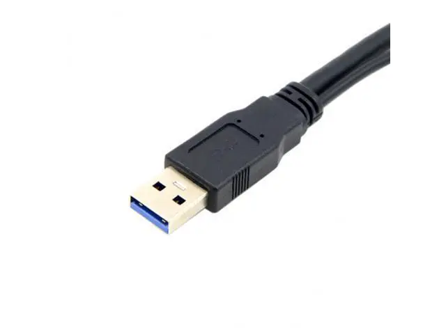Alt view image 4 of 6 - Black USB 3.0 Male to Dual USB Female Extra Power Data Y Extension Cable for 2.5" Mobile Hard Disk U3-041