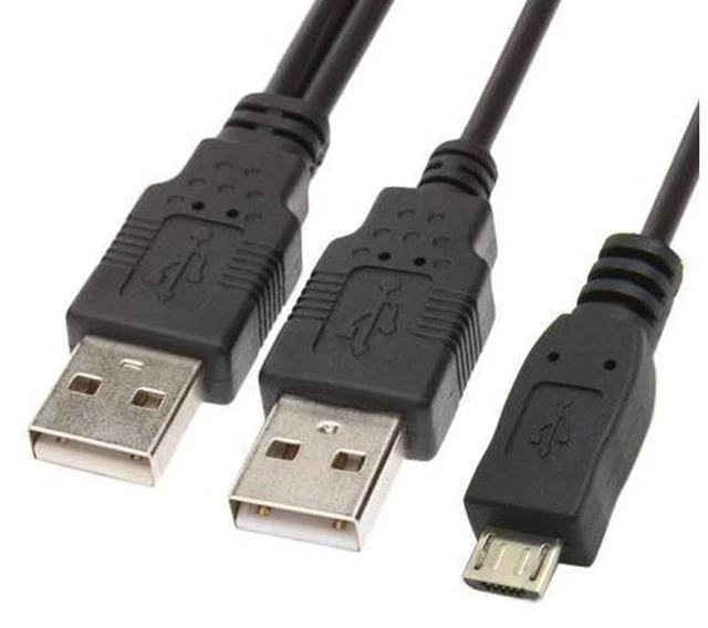 Main image of USB 2.0 two Male to Micro USB 5Pin Male Y Cable 80cm for external Hard Disk Drive U2-072-0.8M