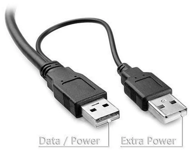 Alt view image 5 of 6 - USB 2.0 two Male to Micro USB 5Pin Male Y Cable 80cm for external Hard Disk Drive U2-072-0.8M