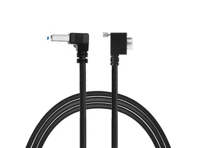 Alt view image 6 of 7 - SM Down Direction Right Angled 90 Degree USB 3.0 A plug to Micro B Plug Left Angled locking screws Panel Cable 40cm