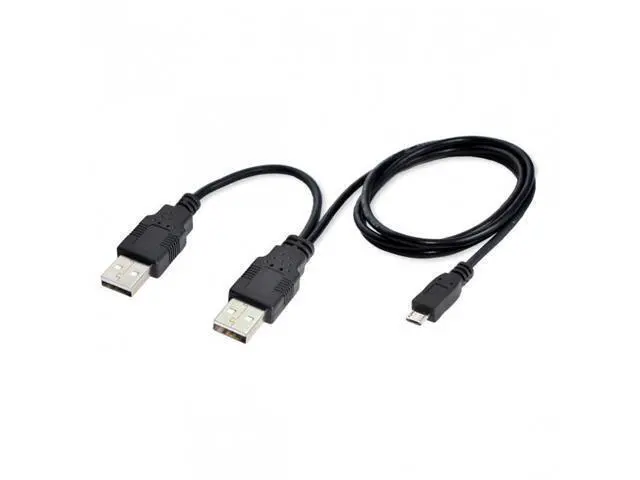 Alt view image 4 of 7 - HKCY U2-072 USB 2.0 Two Male to Micro USB 5Pin Male Y Cable 80cm for external Hard Disk Drive