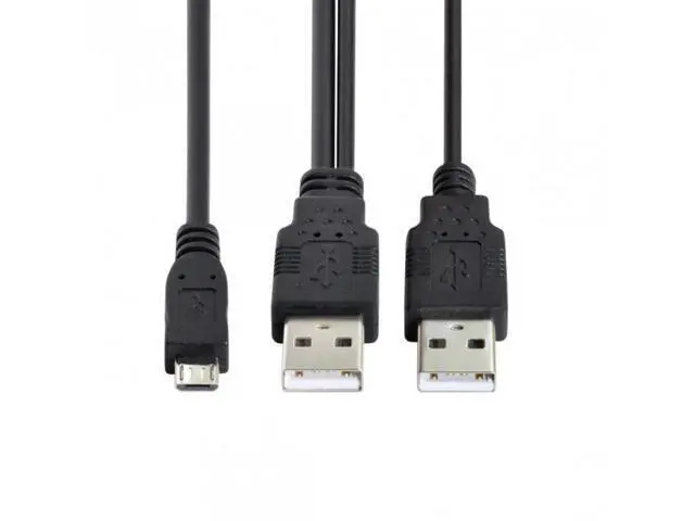Alt view image 3 of 7 - HKCY U2-072 USB 2.0 Two Male to Micro USB 5Pin Male Y Cable 80cm for external Hard Disk Drive