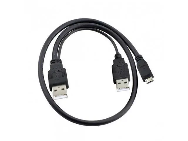 Alt view image 5 of 7 - HKCY U2-072 USB 2.0 Two Male to Micro USB 5Pin Male Y Cable 80cm for external Hard Disk Drive
