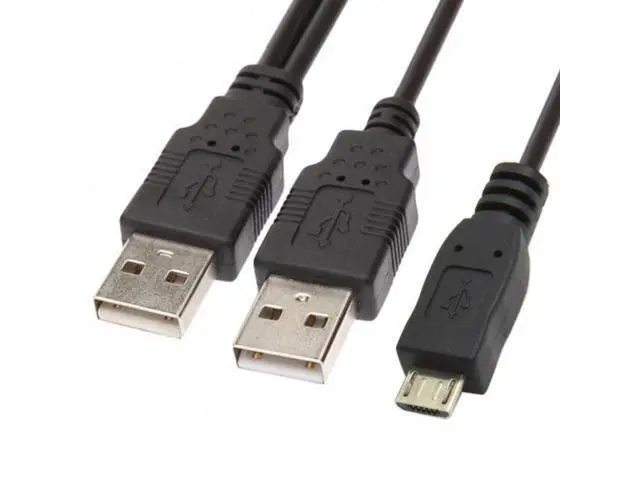 Alt view image 7 of 7 - HKCY U2-072 USB 2.0 Two Male to Micro USB 5Pin Male Y Cable 80cm for external Hard Disk Drive