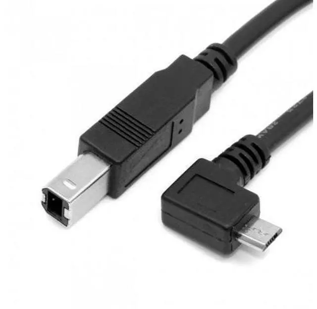 Alt view image 5 of 7 - SM 30cm Right Angled 90 Degree Micro USB OTG to Standard B Type Printer Scanner Hard Disk Cable