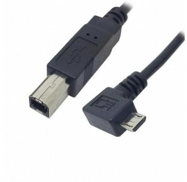 Main image of HKCY U2-103-LE Left Angled 90 Degree Micro USB OTG to Standard B Type Printer Scanner Hard Disk Cable 60cm