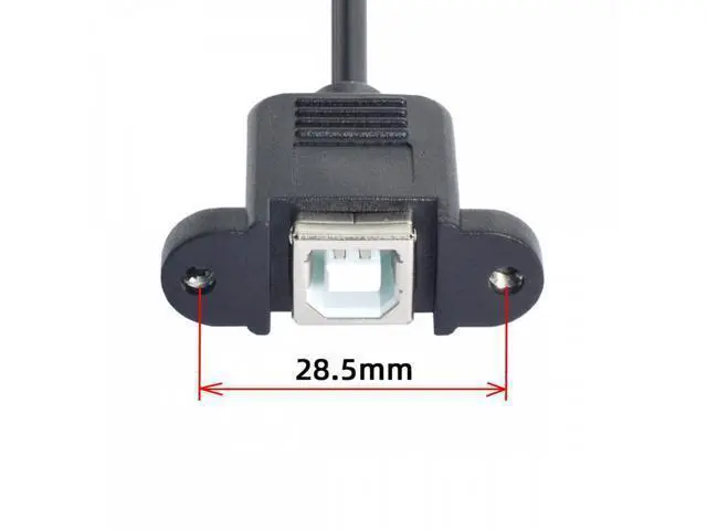 Alt view image 3 of 7 - Mini USB B Type 5pin Male to USB 2.0 B Type Female Data Cable with M3 Nuts Panel Mount Type
