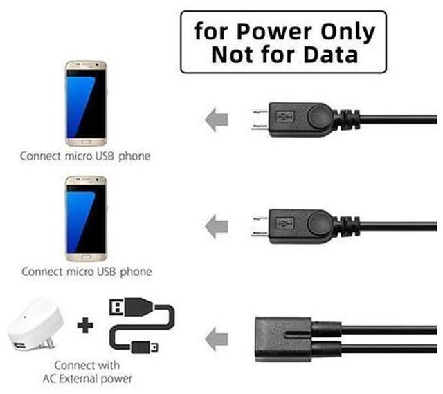 Alt view image 3 of 7 - Micro USB Female to 2 Micro USB Male Splitter Extension Cable U2-110-BK