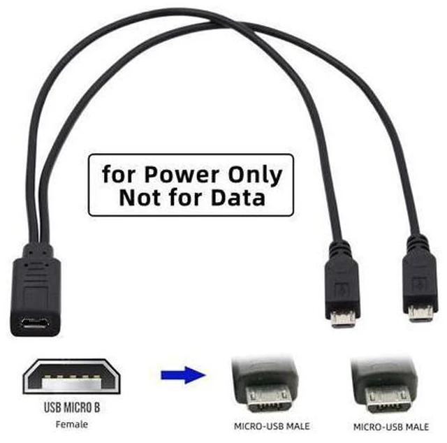 Alt view image 6 of 7 - Micro USB Female to 2 Micro USB Male Splitter Extension Cable U2-110-BK