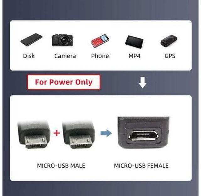 Alt view image 7 of 7 - Micro USB Female to 2 Micro USB Male Splitter Extension Cable U2-110-BK