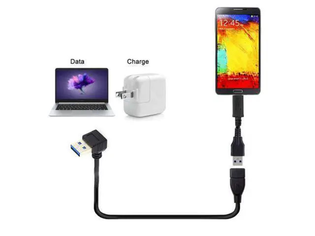 Alt view image 5 of 6 - SM Down Angled USB 3.0 Type-A Male to USB 3.0 Type-A Female Extension Cable 20cm 5Gbps 90 Degree