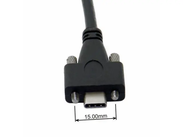 Alt view image 2 of 7 - USB 3.1 Type-C Dual Screw Locking to Standard USB3.0 Data Cable 1.2m 2m 3m Panel Mount Type