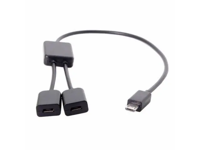 Alt view image 2 of 7 - Micro USB to Dual Ports Micro USB Female Hub Cable For Laptop PC Mouse Flash Disk