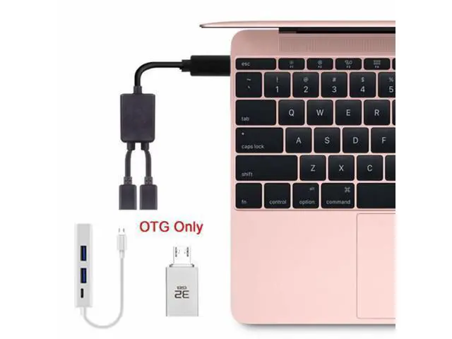 Alt view image 5 of 7 - Micro USB to Dual Ports Micro USB Female Hub Cable For Laptop PC Mouse Flash Disk