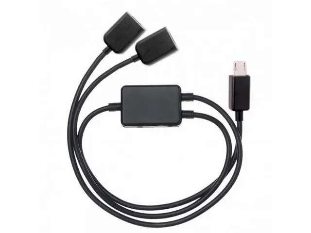 Alt view image 7 of 7 - Micro USB to Dual Ports Micro USB Female Hub Cable For Laptop PC Mouse Flash Disk