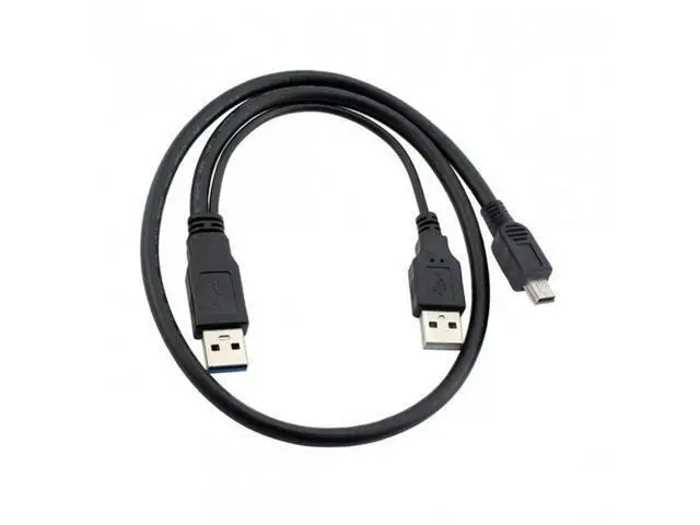 Alt view image 4 of 7 - SM USB2.0 Dual Two A type Male to Mini 5-Pin male Y Cable for Hard Disk Drive Case