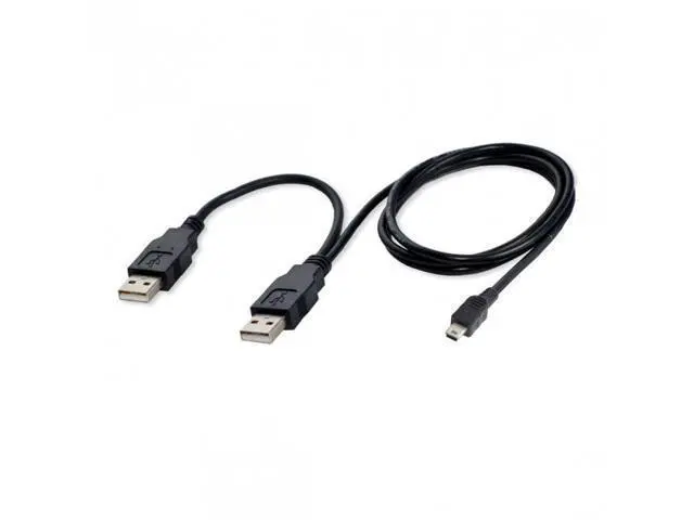 Alt view image 5 of 7 - SM USB2.0 Dual Two A type Male to Mini 5-Pin male Y Cable for Hard Disk Drive Case