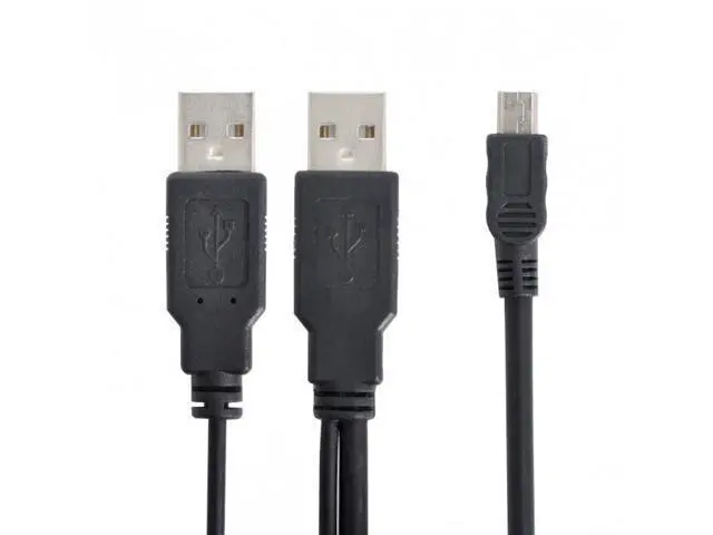 Alt view image 7 of 7 - SM USB2.0 Dual Two A type Male to Mini 5-Pin male Y Cable for Hard Disk Drive Case