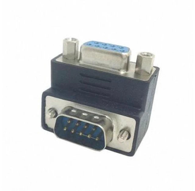 Alt view image 3 of 5 - Down Right Angled 270 degree RS232 D-Sub 9Pin Male screw type To Female Nut type extension Adapter DB-001-DN