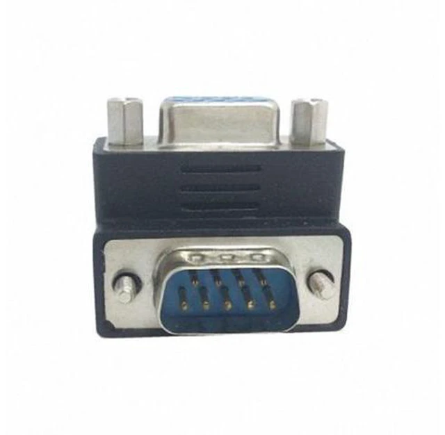 Alt view image 4 of 5 - Down Right Angled 270 degree RS232 D-Sub 9Pin Male screw type To Female Nut type extension Adapter DB-001-DN