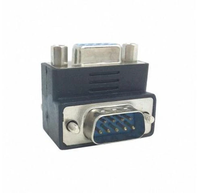 Alt view image 5 of 5 - Down Right Angled 270 degree RS232 D-Sub 9Pin Male screw type To Female Nut type extension Adapter DB-001-DN