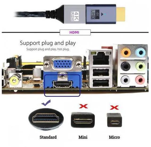 Alt view image 7 of 7 - Blue CY Virtual Display Adapter 4K HDMI 1.4 Male to Female Extension DDC EDID Dummy Plug Headless Ghost Display Emulator HDTV 4K@60Hz