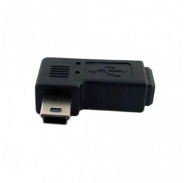Alt view image 4 of 7 - SM Mini USB 2.0 5P Male to Female M to F Extension Adapter 90 Degree Left Angled
