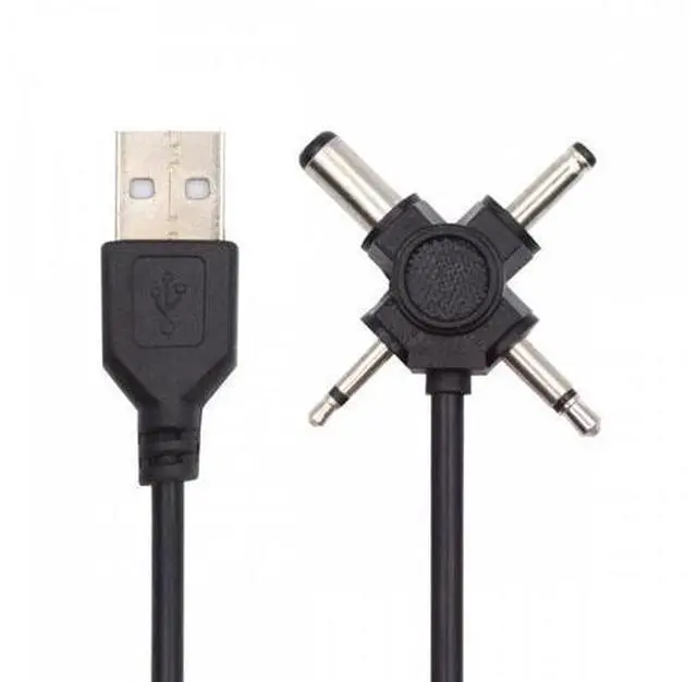 Main image of USB 2.0 Type-A Male to 4-in-1 DC 5V 5.5x2.1mm 4.0x1.7mm Mono 3.5mm 2.5mm Power Plug Barrel Connector Charge Cable