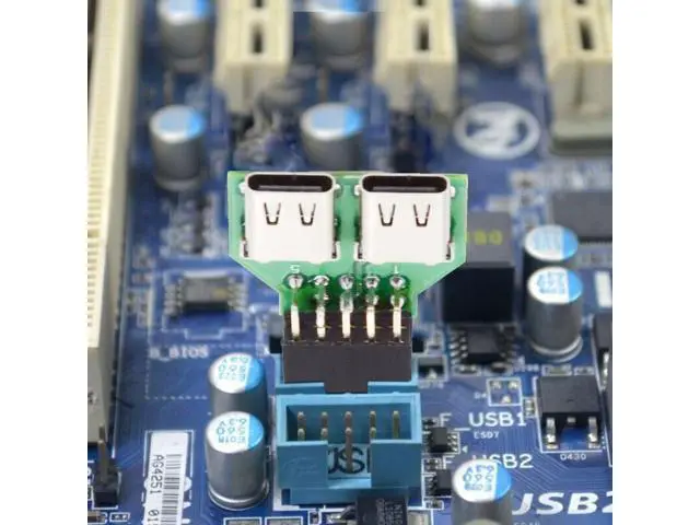 Alt view image 4 of 7 - Dual Ports USB 3.1 Type-C USB-C Female to USB 2.0 Motherboard 9pin 10pin Header Adapter PCBA 480Mbps