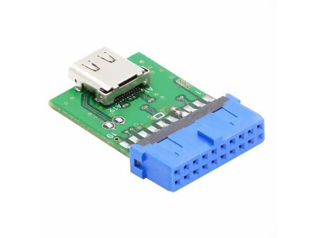 Alt view image 2 of 7 - Single Port USB 3.1 Type-C USB-C Female to USB 3.0 Motherboard 19pin 20pin Header Adapter PCBA 5Gbps