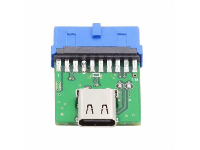 Alt view image 3 of 7 - Single Port USB 3.1 Type-C USB-C Female to USB 3.0 Motherboard 19pin 20pin Header Adapter PCBA 5Gbps