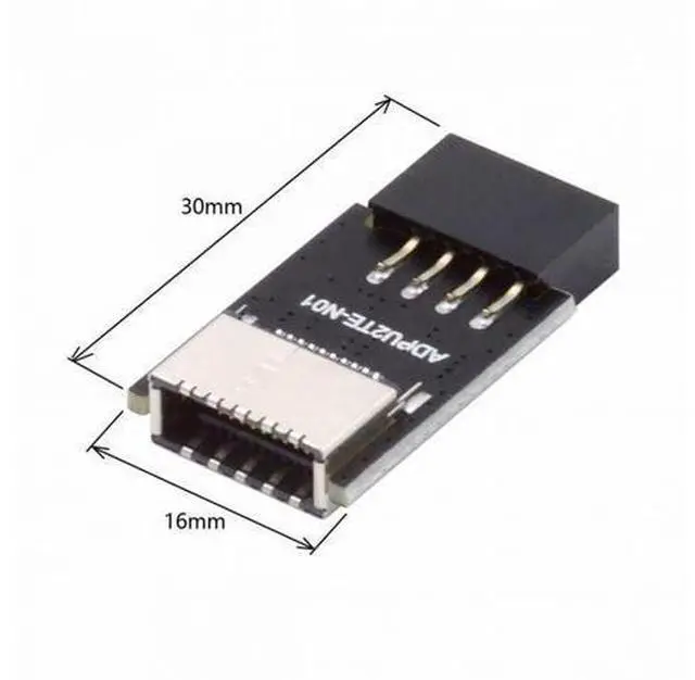 Alt view image 5 of 7 - USB 3.1 Front Panel Socket Key-A Type-E to USB 2.0 9Pin 10Pin Mainboard Header Male Extension Adapter