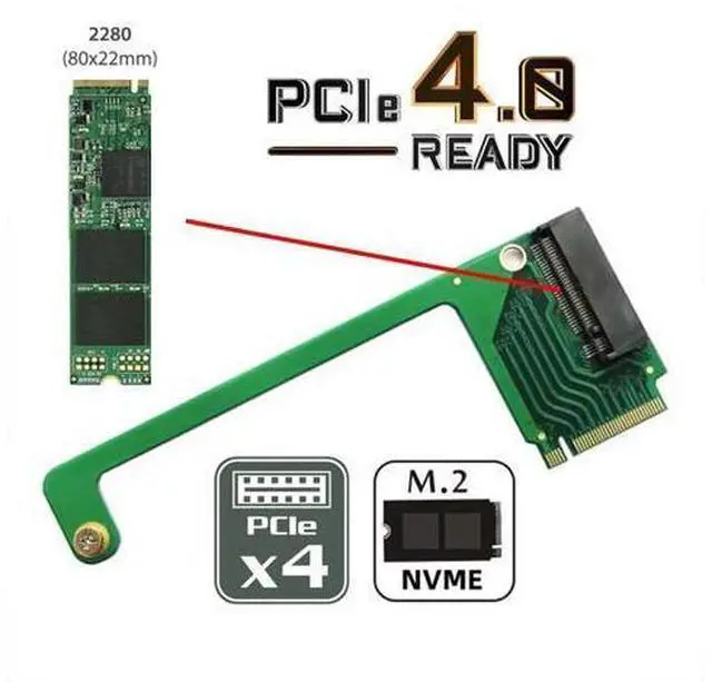 Alt view image 7 of 7 - HKCY NVME M-Key 22x30mm to 22x80mm Angled Extension SSD Upgrade Adapter Compatible with ROG Ally Gaming