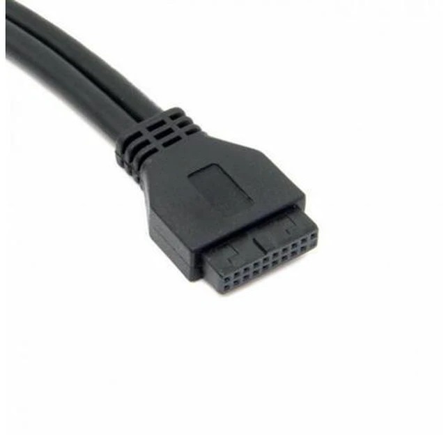 Alt view image 2 of 6 - USB 3.0 Dual Ports A Female Screw Mount Type to Motherboard 20pin Header cable Black