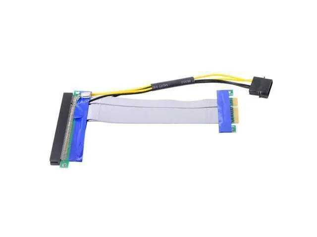 Alt view image 6 of 6 - PCI-E Express 4x to 16x Flex Cable Extender Converter Riser Card Adapter with 4pin Power 15cm EP-005