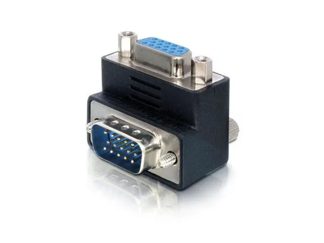 Alt view image 2 of 3 - 90 Degree Up Angled VGA SVGA Male To Female Extension Adapter for Monitor & Projector DB-002-UP