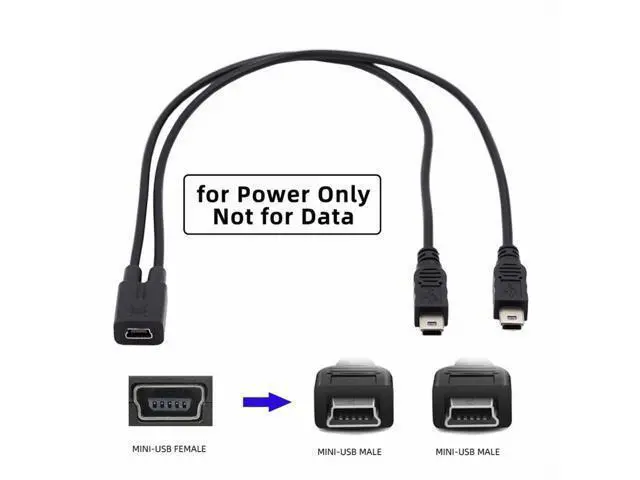 Alt view image 4 of 7 - Mini USB 2.0 Female DC 5V to Dual Mini USB 5Pin Male Splitter Extension Charge Cable