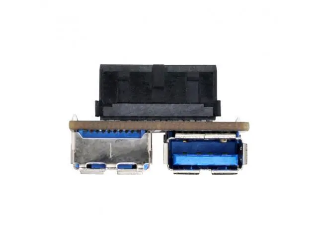 Alt view image 4 of 7 - Dual USB 3.0 A Type Female to Motherboard 20/19 Pin Box Header Slot Adapter PCBA Flat Type