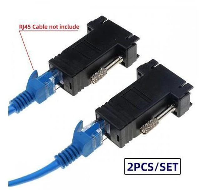Alt view image 5 of 7 - 2pcs/set VGA RGB Male to Male over Cat6 Cat5e RJ45 Female Ethernet Modualr Adapter for Computer Monitor