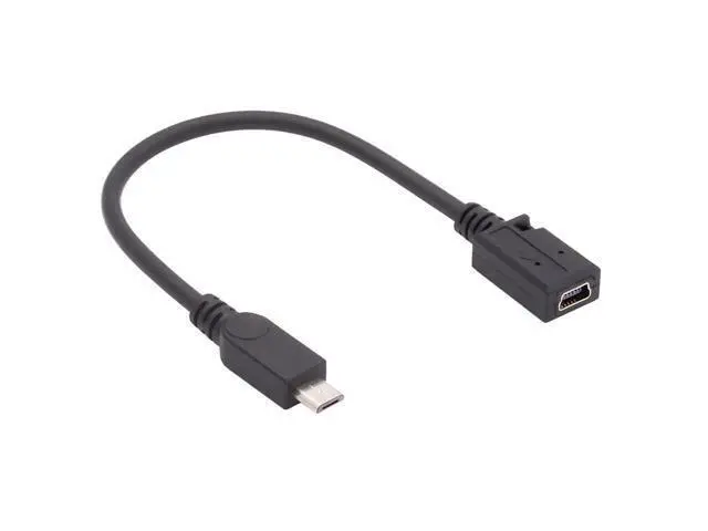 Alt view image 7 of 7 - Micro USB 5pin Male to Mini USB 5pin Female data charge cable 10cm U2-027