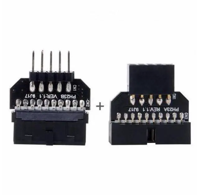 Main image of 1set Reversible USB 2.0 9Pin Housing to Motherboard USB 3.0 20pin Header Female Adapter