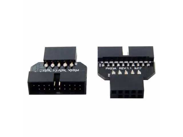 Alt view image 3 of 7 - 1set Reversible USB 2.0 9Pin Housing to Motherboard USB 3.0 20pin Header Female Adapter