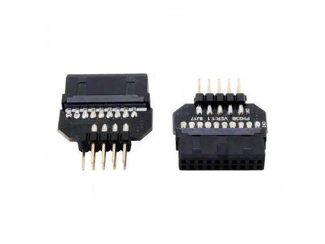 Alt view image 6 of 7 - 1set Reversible USB 2.0 9Pin Housing to Motherboard USB 3.0 20pin Header Female Adapter