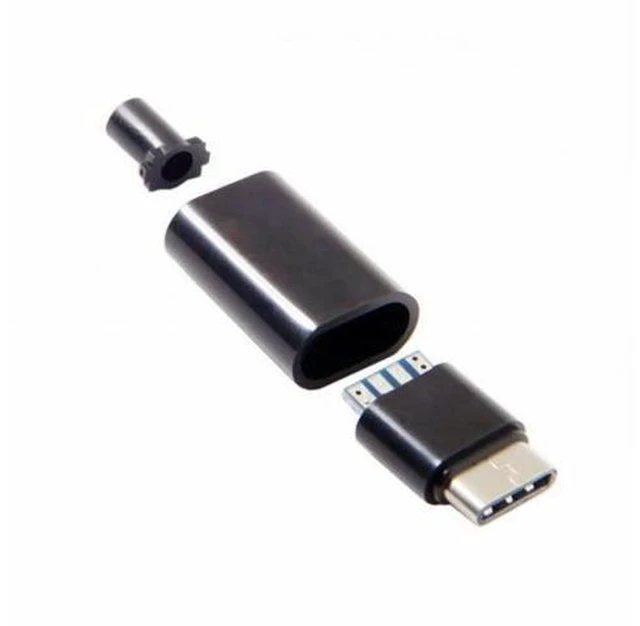 Alt view image 3 of 6 - 5pcs/lot DIY 24pin USB Type-C USB-C Male OTG Host Type 5.1k Resistor with Black Housing Cover