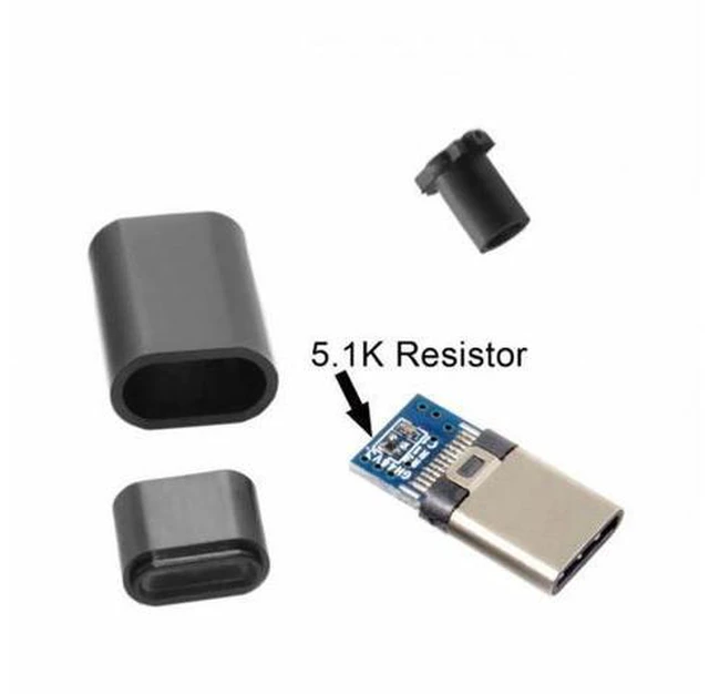 Alt view image 2 of 6 - 5pcs/lot DIY 24pin USB Type-C USB-C Male OTG Host Type 5.1k Resistor with Black Housing Cover