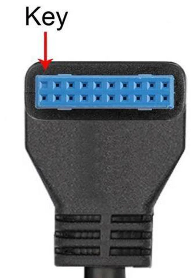 Alt view image 2 of 6 - USB 3.0 Single Port A Female Screw Mount Type to Down Angled Motherboard 20pin Header Cable 90 Degree U3-384-DN