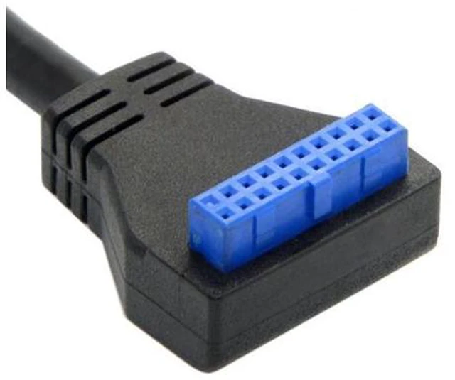 Alt view image 2 of 6 - USB 3.0 Single Port A Female Screw Mount Type to Up Angled Motherboard 20pin Header Cable 90 Degree U3-384-UP