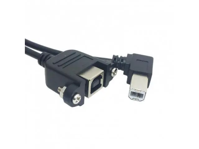 Alt view image 7 of 7 - SM Right angled USB B Male to Female extension cable with screws for Panel Mount 1m