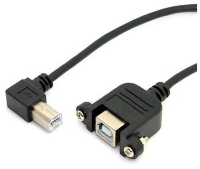 Main image of Right angled USB B Male to Female extension cable with screws for Panel Mount 1m U2-132-RI-1.0M